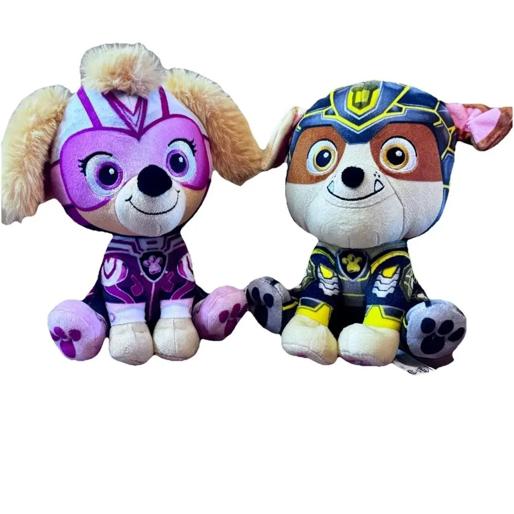Paw Patrol Mighty Movie Plush Lot Skye & Rubble Spin Master 2023 Stuffed Animals